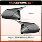 ACLONG Carbon Fiber Mirror Cover Caps Fit for Toyota Camry 2018 2019 2020 2021 2022 2023 2024 2025- Rearview Side Mirror Covers-Ox Horn Design, Left Driver Side & Right Passenger Side,1 Pair