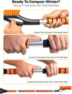EcoNour 57" Detachable Snow Brush with Ice Scraper for Car Windshield and Window | 4-in-1 Design, Scratch-Free Bristles, EVA Foam Grip | Perfect Snow Accessories for SUVs, Trucks, and Jeeps