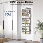 2 Pack 5-Tier Over The Door Organizer with 10 Side Mesh Pockets & Clear Windows, 80 lbs Weight Capacity Hanging Storage for B