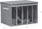 Zilink Upgraded Sweater Storage for Closet with Lids and Support Boards Large Sweater Organizer for Closet with 5 Grids Divid