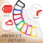 Kigeli 200 Pcs Luggage Tags Bulk, Suitcases Backpack Baggage Name Tags with ID Card for Travel Wedding Back to School