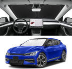 Custom Fit Windshield Sun Shade for Kia EV6 2022-2025, Blocks UV & Heat, Front Window Sunshade Accessorie, Easy Fold & Store Keep Your Car Cooler