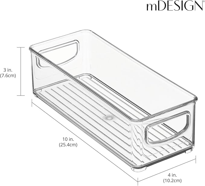 mDesign Small Plastic Nursery Storage Container Bins with Handles for Organization in Cabinet, Closet or Cubby Shelves - Orga