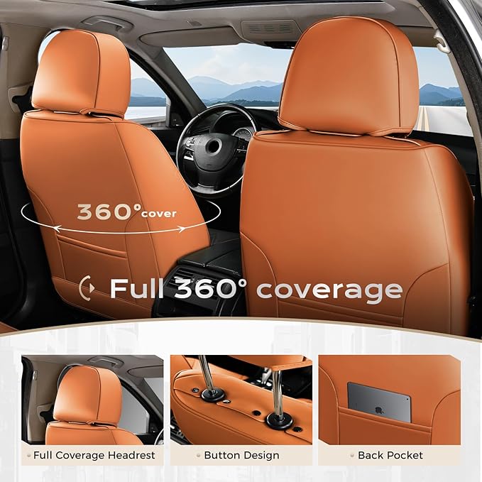 Coverado Seat Covers, Car Seat Covers Front Seats, Car Seat Cover, Car Seat Protector Waterproof, Car Seat Cushion Nappa Leat