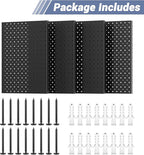 WALMANN 4-Pack 12"x16" Metal Pegboard Panels for Garage, Tool Organizer Pegboard for Pegboard Hooks - Compatible with 1/8" & 
