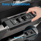 INTGET 4PCS Window Lift Switch Cover for 2022-2025 2026 Toyota Tundra Accessories Carbon Fiber Front & Rear Door Window Switch Lift Panel Cover for 2023 2024 2025 2026 Toyota Sequoia Accessories