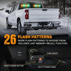 XRIDONSEN 2 in 1 Amber Green Emergency Lights Traffic Advisor Light Bar 144 LED Warning Safety Strobe Interior Front Dash Windshield Rear Window Lights for Trucks Construction Vehicles (2x17.7 inch)