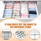 Blosssound 15 Pcs 5.12 Tall Drawer Divider Adjustable Drawer Organizer DIY Ultra Deep Storage Organizer Separator with Fixed 