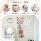 POVETIRE Headband Holder Hair Bows Organizer for Girls, Hair Accessories Display Storage Wall Hanging Decor for Baby Nursery 
