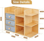 Large Makeup Organizer For Vanity, Large Capacity 3 Tiers Bamboo Bathroom Counter Organizers and Storage, Countertop Makeup B