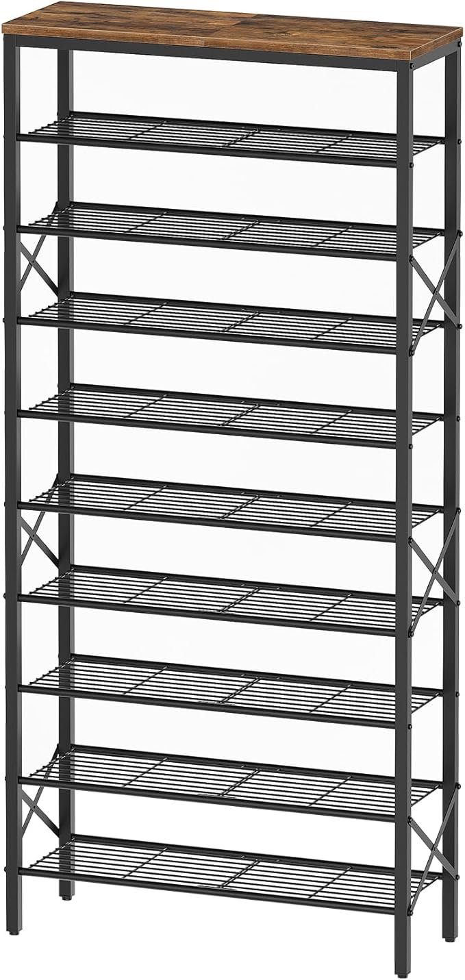 YATINEY 10 Tier Shoe Rack, Large Capacity Shoe Storage Organizer Holds 40 Pairs, Sturdy and Stable, for Entryway, Hallway, Cl