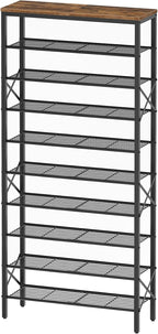 YATINEY 10 Tier Shoe Rack, Large Capacity Shoe Storage Organizer Holds 40 Pairs, Sturdy and Stable, for Entryway, Hallway, Cl
