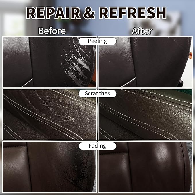 Dark Brown Leather Recoloring Balm with 100ml Mink Oil,Leather Couch Scratch Remover,Leather Repair kit for Vinyl Furniture a