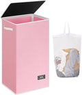 SOLEDI Laundry Hamper with Lid 100L Large & Tall Collapsible Laundry Basket, Clothes Hamper with Bag Removable Easy to Carry,
