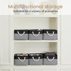 Storage Baskets for Shelves 13.8x9.8x6.7 Inch, Foldable Fabric Storage Bins with Handles, Small Storage Baskets for Organizin