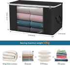 Large Storage Bags, 6 Pack Clothes Storage Bins Foldable Closet Organizers Storage Containers with Durable Handles Thick Fabr