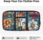 Tropical Flower Car Visor Organizer for Women Multi-Pocket Auto Visor Organizer Universal Fit for Car, SUV and Truck, Card Holder Adjustable Velcro Strap Cars Storage Pouch Washable
