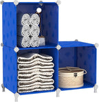UNKU Cube Storage Organizer, 3 Cube Closet Organizer Storage Shelves, DIY Stackable Bookcase, Clothes Organizer Shelf for Clo