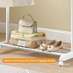 LiaMeE Adjustable Clothing Rack for Hanging Clothes, Heavy Duty Garment Rack with Wheels，Free Standing Rolling Clothes Rack w