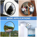 12" Acrylic Convex Mirror Convex Security Mirror, 12" Corner Security Blind Spot Mirrors, Traffic Garage Corner Mirrors, Adjustable Wide AngleMirrors for Indoor Outdoor