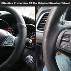 Microfiber Leather Car Steering Wheel Cover Anti-Slip Stitch Wheel Wrap Fit for Honda Civic Civic 9 2012 2013 2014 2015,Red