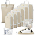 Percover Compression Packing Cubes 10-Piece Set, Packing Cubes Compression for Travel with Toiletry Bag, Laundry Bag & Shoe B