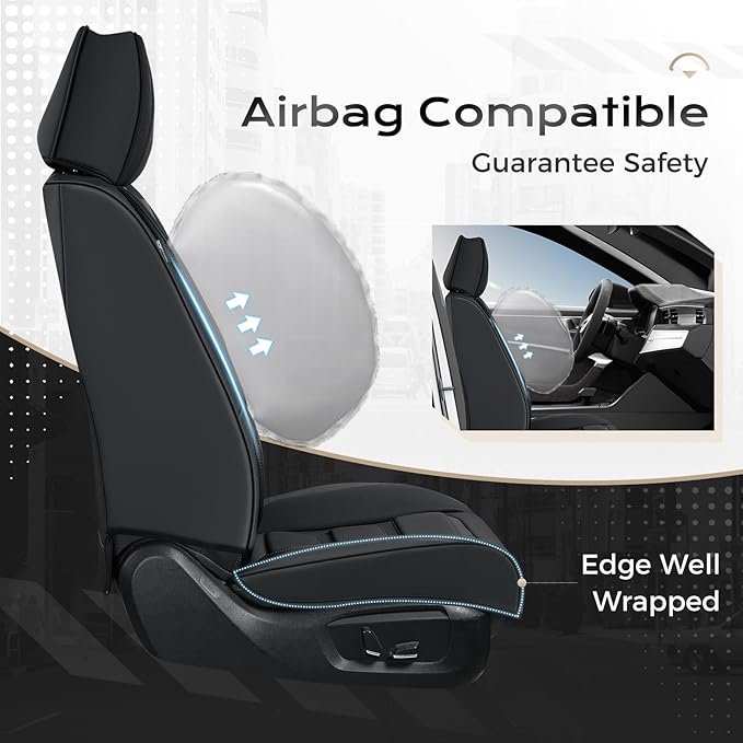Coverado Car Seat Covers, Front Covers for Cars, Car Seat Cover Front Seats, Automotive Seat Cover, Waterproof, Leather Car S