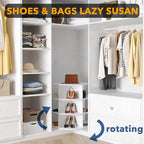 SpaceAid 3 Tier Rotating Shoe Rack Tower, Spinning Shoe Display Lazy Susan, Revolving 360 Shoe Rack Storage Round Carousel, V