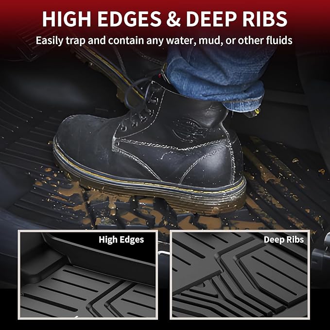 LASFIT Floor Mats for Honda Odyssey 2026 2025 2024 2023 2022 2021 2020 2019 2018 Mini Passenger Van, All Weather TPE Car Liners,1st & 2nd & 3rd Row (EX-L/Elite/Touring/Sport-L/Sport/EX/LX)