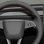 MEWANT DIY Stitching Steering Wheel Cover Wrap for Tesla Model 3 Highland 2023-2025/Model Y 2025 Highland for Tesla Model 3/Model Y Accessories