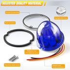 BJZ 10Pcs Blue Watermelon LED Strobe+Constant Marker Lights Dual Function Watermelon-Shaped Side Marker Clearance Tail Top Cap Roof Lights for Trailer Truck Semi-Trailer Heavy-Duty Truck Bus Van