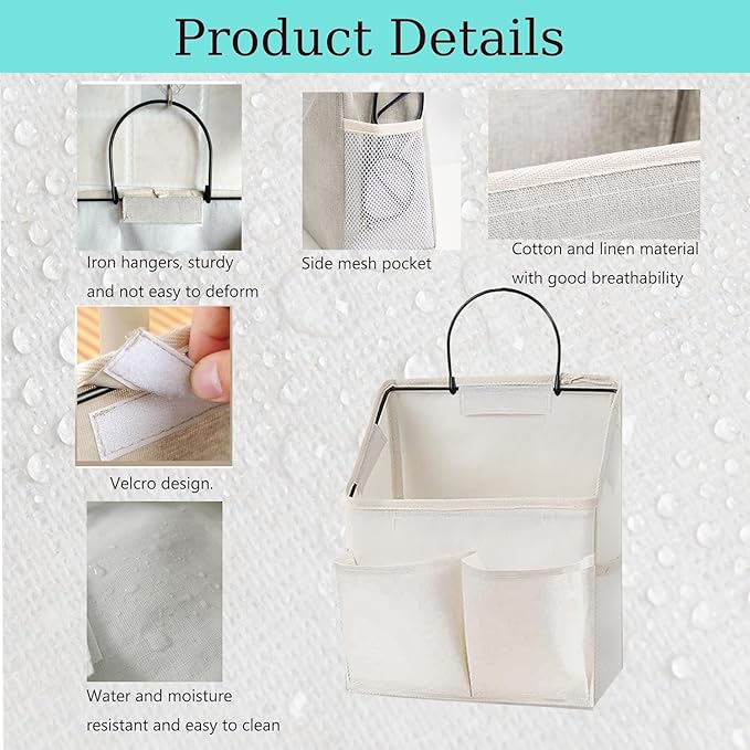 4pcs Wall Hanging Storage Bag,Wall Hanging Organizer bags with Pockets, Wall Organizer Storage for Dormitory Bathroom Bedroom