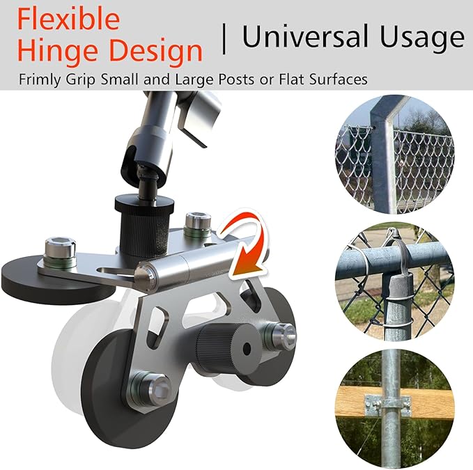 Magnetic Phone Fence Mount for iPhone, PostMount for Mevo Start, GoPro with Two 1/4" Mount Points Flexible Hinge Camera Magnet Holder for Recording Baseball,Softball and Tennis Game