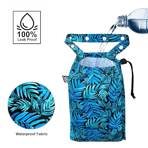 Cute Hanging Car Trash Garbage Bag 100% Leakproof Waterproof Multipurpose for Car Back Front Seat Console with Hanging Strap (Leaves)
