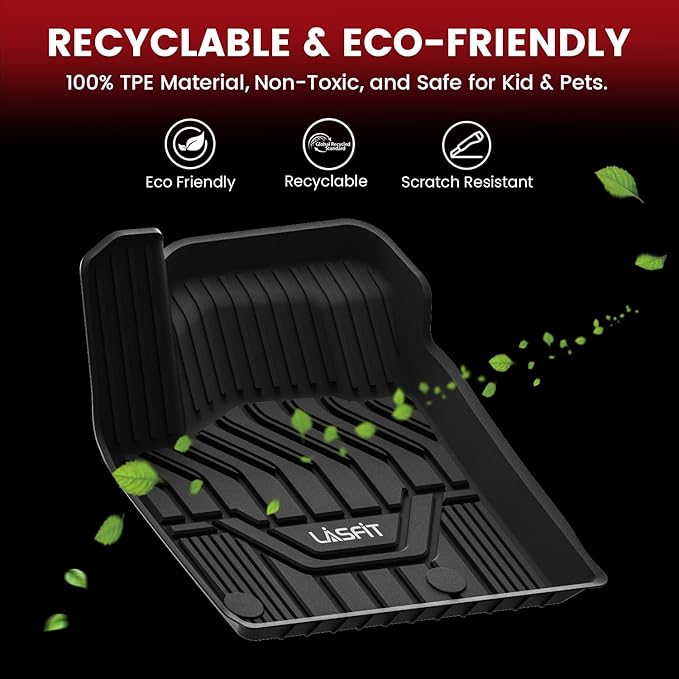 LASFIT Floor Mats & Cargo Mat for Nissan Rogue 2021-2026 (Not Fit Rogue Sport), Custom Fit All Weather TPE Floor Liners for Nissan Rogue S/SV/SL/Platinum 2021-2026 Full Set Car Mats & Trunk Mat, Black