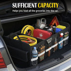 Trunk Organizer for SUV, Large trunk organizer for car, Collapsible Multi-Compartment Car Trunk Organizer, Sturdy Cargo Trunk