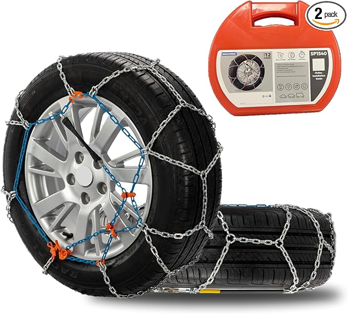 Snow Chains for Car,Universal Emergency Tire chains, Set of 2