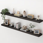 Heimlove 55 Inch Floating Shelves for Wall,Extra Long Mounted Storage Wall Shelves with Invisible Metal Bracket for Bedroom L