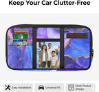 Marble Car Sun Visor Organizer, Multi-Pocket Truck Visor Organizer Car Sun Storage Pocket Pouch Case Bag with Velcro Straps for Sunglasses, Cards, Pens and Document Machine Washable