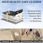 Coverado Automotive Seat Covers, Back Car Seat Cover, Rear Seat Cover, 3-Pieces Luxury Car Seat Cushion, Beige Seat Cover Sea