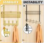 Kaiferty Over The Door Hooks Organizer, Coat Rack Over The Door Storage Hanger Towel Rack, Back of Door Storage Organizer for