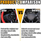 Bling Soft Leather Steering Wheel Cover, 15 Inch Colorful Rhinestones Auto Elastic Protector with Crystal Diamond for Women G
