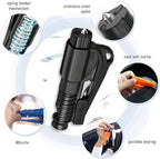 16 Pcs Window Breaker Seatbelt Cutter, 3 in 1 Seatbelt Cutter and Window Glass Breaker Keychain Car Escape Tool Applicable to