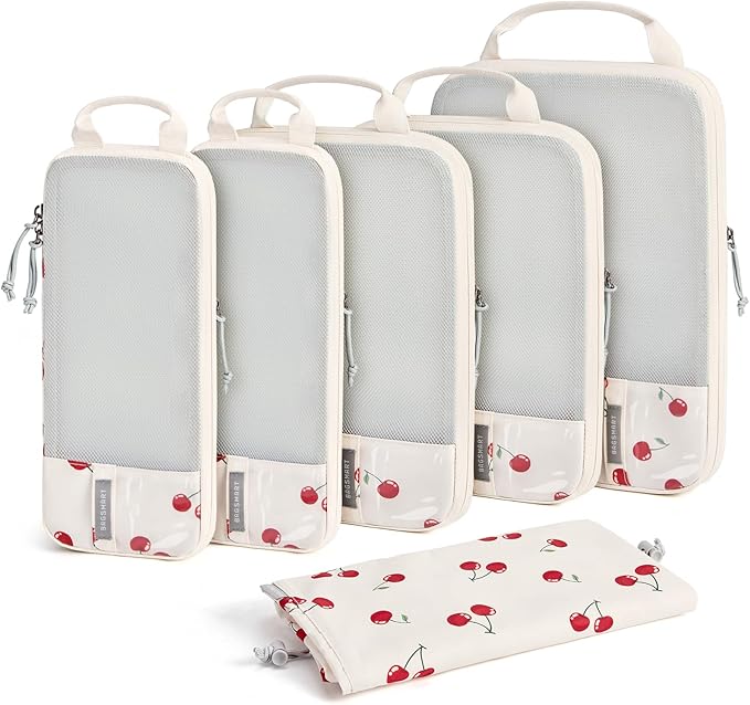 BAGSMART 6 Set /4 Set/2 Set Compression Packing Cubes for Travel, Lightweight Luggage Organizer Bags, Durable Space Saver Bag