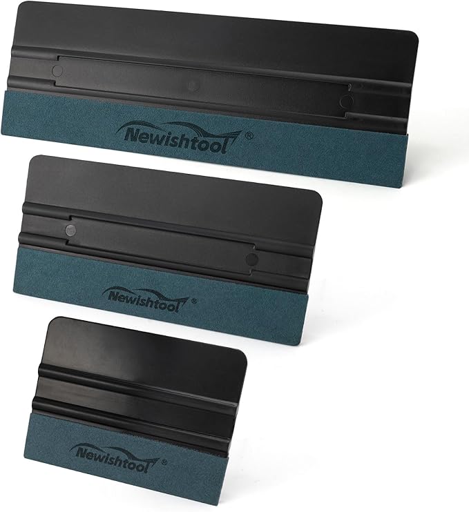 NEWISHTOOL 3 Pcs Vinyl Wrap Squeegee Kit, Sizes for Sign Making, Wallpaper & PPF Window Tint Application