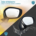 Right Passenger Side Mirror Fits 2022-2025 HONDA CIVIC Sedan/Hatchback With Power Glass, Heated, Blind Spot Detection and Manual Folding Match to Crystal Black Pearl Replace HO1321351 (7 Pins)