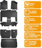 Floor Mats for Chrysler Town & Country 2008-2010 2011 2012 2013-2016(ONLY Stow'n Go) & for Dodge Grand Caravan 2008-2015 2016-2018 2019-2021,TPE Custom Floor Liners & Seatback Mat & Cargo Liner