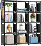 Mavivegue Book Shelf, 12 Cube Storage Organizer, DIY Bookcase, Metal Cube Bookshelf, Cubbies Closet Storage Organizer Shelves