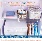 Hershii Closet Tension Shelf Expandable Telescopic Rod Heavy Duty Clothes Hanging Rail Adjustable DIY Storage Organizer Shoe 