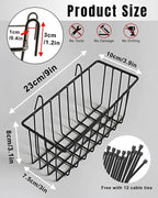 6 Pack Wire Baskets, Grid Panel Hanging Wall Basket, Grid Wall Accessory, Display and Storage Wall Basket for Kitchen, Home D
